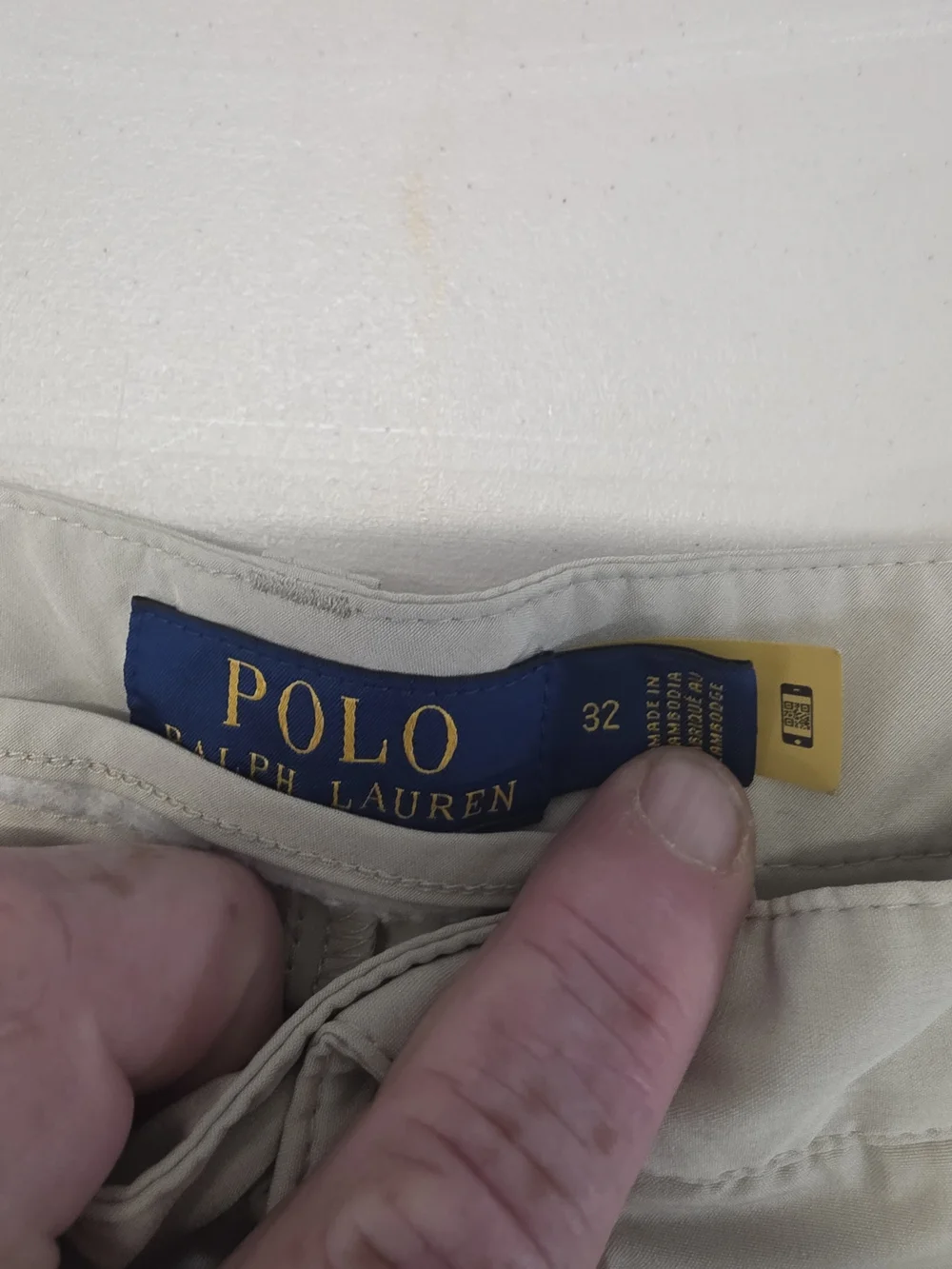 Polo Ralph Lauren Chino Khaki Polyester Shorts Men's Size 32x9.5